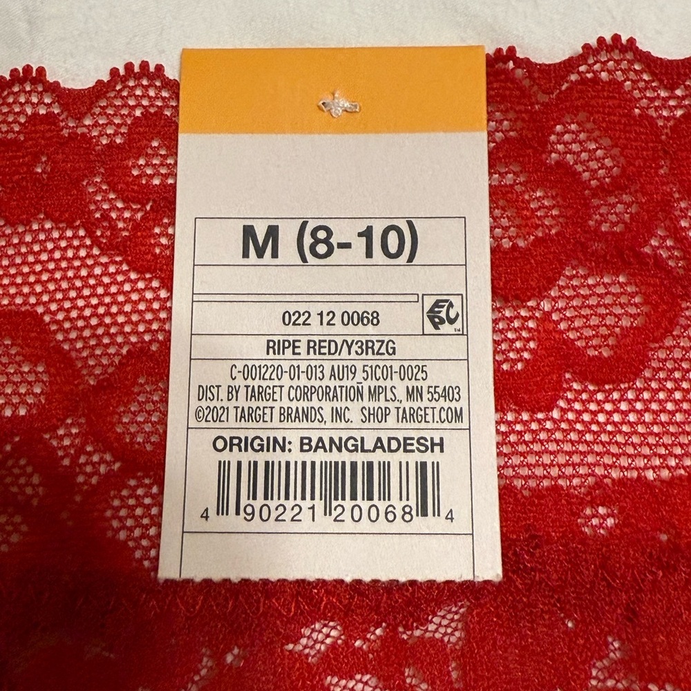 NWT Auden Lace Bikini Panty Set in Red and Black - Picture 7 of 10